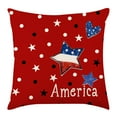 thumbnail image 1 of RuWeoMaa 4th of July Pillow Covers 18"x18" Set of 2 Soft Jacquard Chenille Throw Pillow Covers with Red Stripe Blue Star Flag Design,Farmhouse Pillow Covers for Independence Day Memorial Decor, 1 of 6