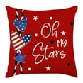 thumbnail image 1 of RuWeoMaa 4th of July Pillow Covers 18"x18" Soft Jacquard Chenille Throw Pillow Covers with Red Stripe Blue Star Flag Design,Farmhouse Pillow Covers for Independence Day Memorial Decor, 1 of 6