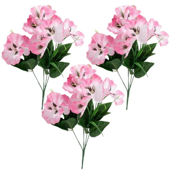 RuWeoMaa Artificial Flowers for Outdoors Decoration, Fake Pansy Flowers UV Resistant Silk Faux Pansies Spring Plants for Outside Planter Window Box Front Door Yard Home Decor