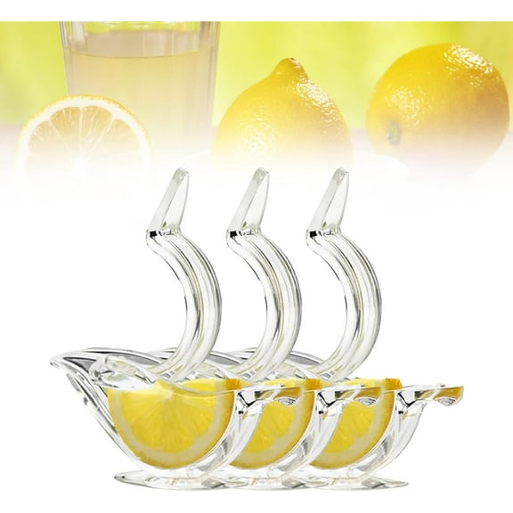 RuWeoMaa Bird Lemon Squeezer 3pcs,Bird Lemon Wedge Squeezer, Acrylic Manual Lemon Juicer,Elegant Bird-Shaped Lemon Slice Squeezer, Portable Transparent Fruit Juicer,Hand Juicer for Orange Lemon Lime