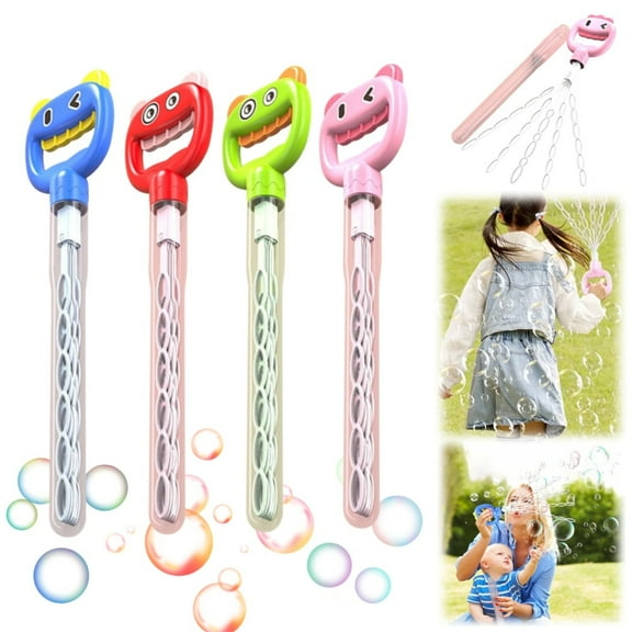 RuWeoMaa Bubble Claw Wand,32-Hole Five-Claw Bubble Wand, 5 Claw Smiley Face Bubble Stick, Smiley Face Bubble Claw Wand, Open A Large Number of Multiple Times to Produce Bubbles (4Pcs Mix)