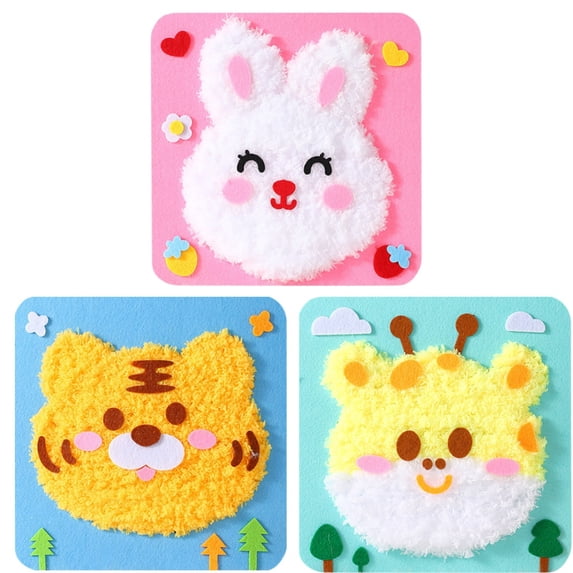 RuWeoMaa DIY Embroidery Doll Set, 2025 New DIY Childrens Embroidery Doll Set, Felt Animal Sewing Stuffed Craft Kit for Kids, Fun and Educational Animal Craft Set