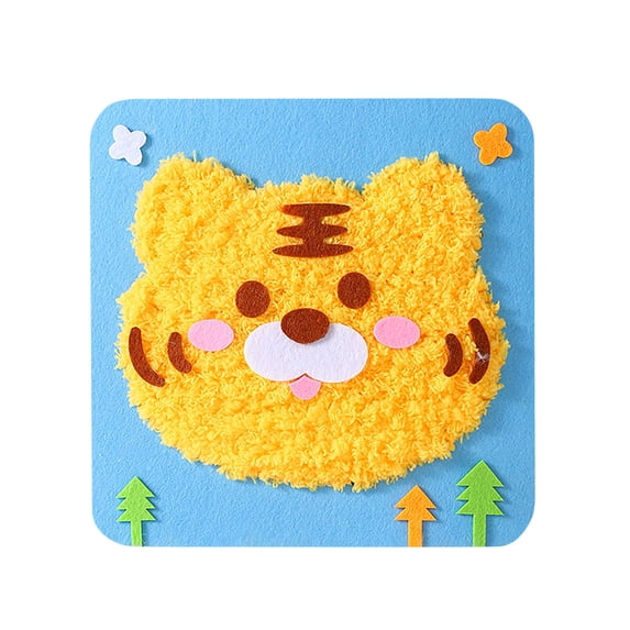 RuWeoMaa DIY Embroidery Doll Set, 2025 New DIY Childrens Embroidery Doll Set, Felt Animal Sewing Stuffed Craft Kit for Kids, Fun and Educational Animal Craft Set