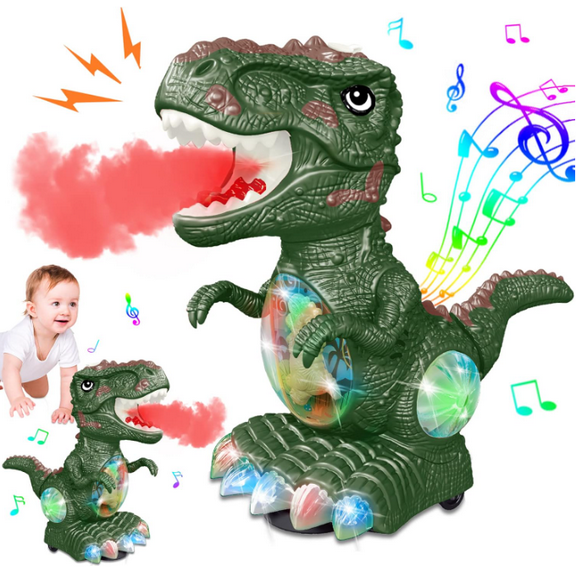 RuWeoMaa Dinosaur Toys for Kids 1-4,Roar Music and Lights Toddler Toy for Toddlers Age 1-4,Moving Dino Baby Toy with Mist Spray,Electric Dinosaur Toy for Kids 3-5 Easter Christmas Birthday Gifts