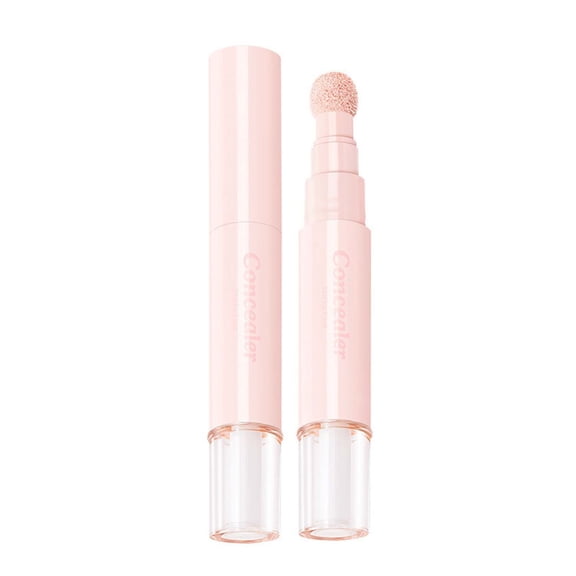 RuWeoMaa Dual End Liquid Concealer Stick with Sponge Tip, Full Coverage Natural Matte Concealer Pen for Dark Circles Acne Marks Redness, Portable Face Makeup Corrector for All Skin Types