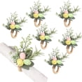 thumbnail image 1 of RuWeoMaa Easter Egg Napkin Rings,Floral Napkin Rings,Spring Napkin Rings,Greenery Napkin Rings Napkin Rings Set for Easter Decoration Dinner Weddings Parties (6pcs), 1 of 7