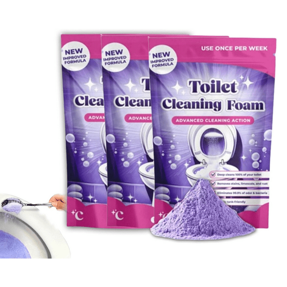 RuWeoMaa Fizzclean Toilet Cleaner,Toilet Cleaning Foam, Fizz Cleaning Powder, Fizz Clean Foam Cleaner, Touch Free Foaming Foaming Powder (3bag)