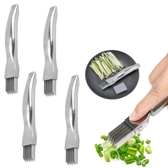 RuWeoMaa Green Onion Cutter Shred Silk The Knife 2025,Stainless Steel Chopped Kitchen Slicing Tool Cutter for Vegetables Onion Garlic, Multifunctional Kitchen Food Vegetable Cutter Kitchen Gadget