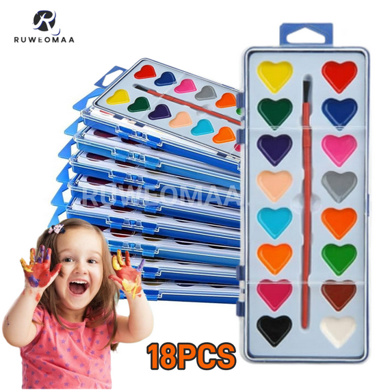 RuWeoMaa Heart Watercolor Paints,Valentine Paint Set,Heart Shaped Watercolor Paint Set,Valentine's Day Art Painting Palette,Watercolor Pan Set With Smooth And Delicate Surfaces For Birthdays,Holidays