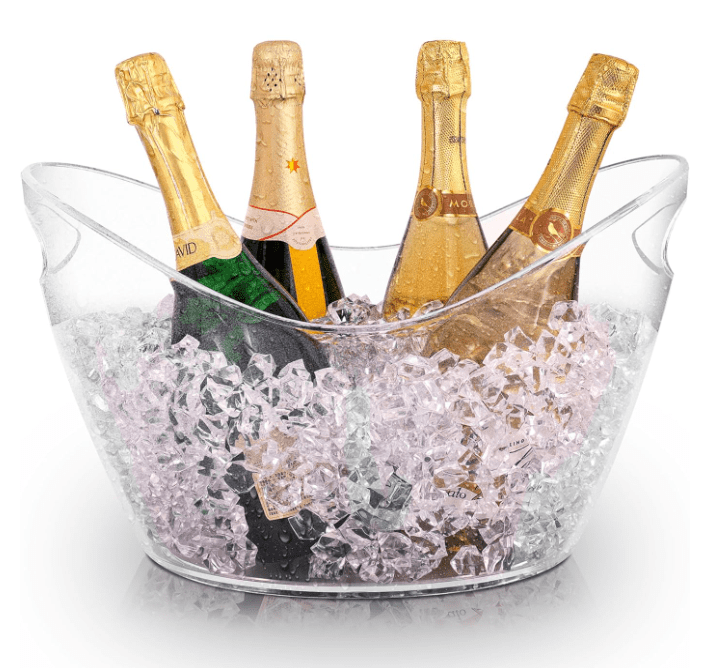 RuWeoMaa Ice Buckets for Parties, Champagne Buckets,Ice Bucket Bowls,Large Clear Acrylic IceTub for Parties,Mimosa Bar Supplies,Beer,Beverage&Drinks