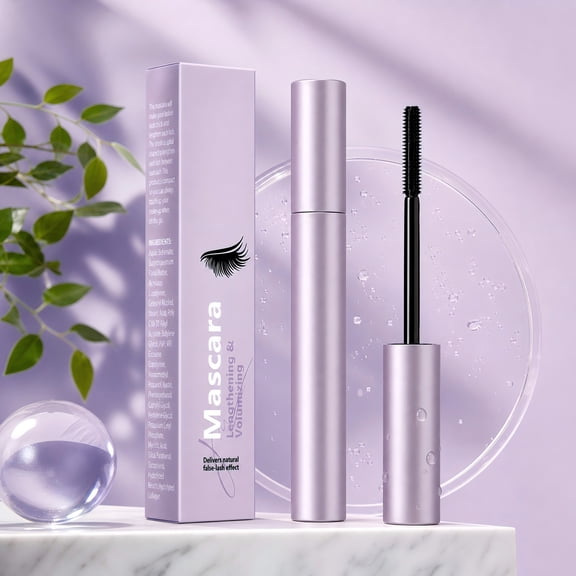 RuWeoMaa Mascara, Waterproof Sky High Mascara for Lengthening & Volumizing, Quick Dry Smudge Proof Long Lasting Lash Mascara with Spiral Brush, Natural Mascara for Older Women Daily Eye Makeup