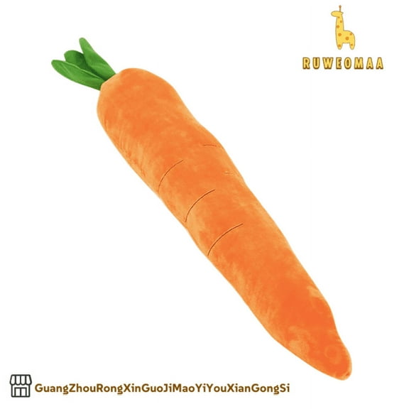 RuWeoMaa The Mellow Dog Calming Carrot, The Mellow Dog Calming Dog Toy, Sturdy Plush Crinkle Dog and Cat Toys, Cute No Stuffing Carrot with Soft Squeaker, Dog Chew Toy, For Indoor Dog