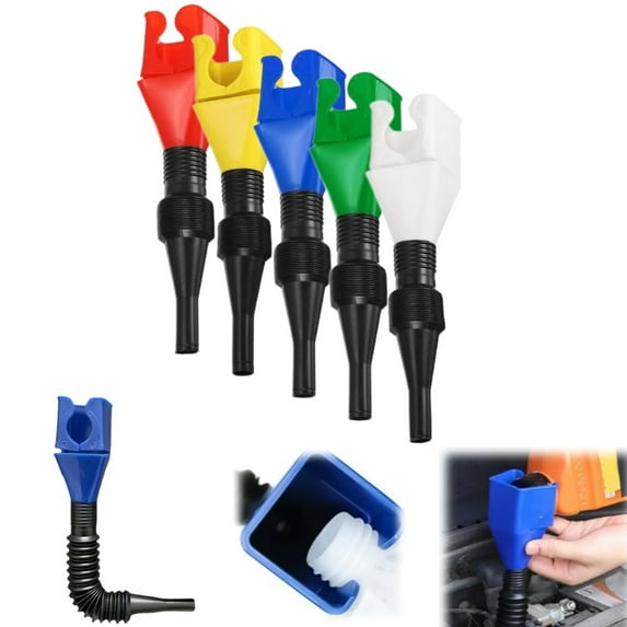 RuWeoMaa Oil Funnels for Automotive Use, Portable Small Funnel, Flexible Funnel with Hose for Oil Transfer, Plastic Oil Funnel for Oil Change, Universal for Most Cars, Motorcycle