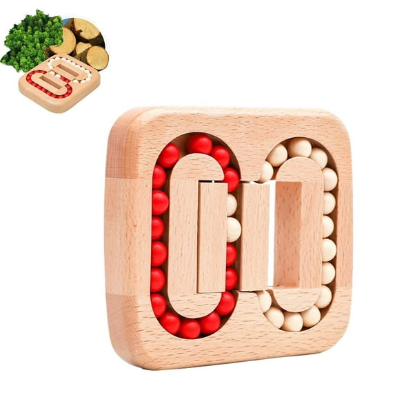 RuWeoMaa Rotating Magic Bean Fingertip, Rotating Magic Bean Fingertip Wood Puzzles, Funny Bean Brain Teaser, Cube Rotating Puzzle Fidget Toys, Pop Sensory Game(Wooden Beads)