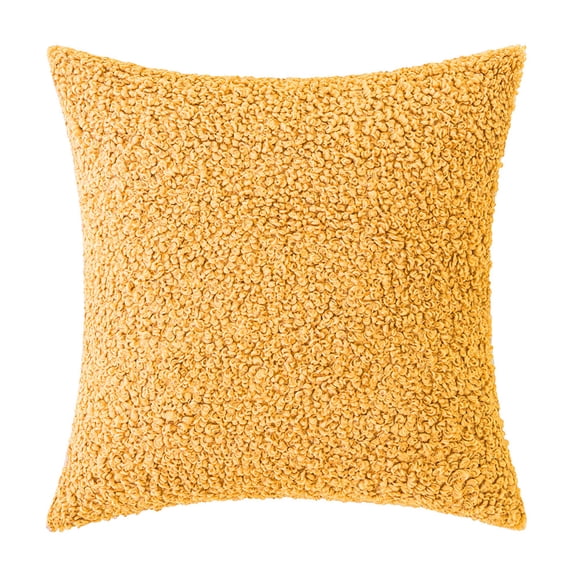 RuWeoMaa Shearling Throw Pillow Covers 18x18 Inch Set of 2,Furry Faux Fur Teddy Boucle Textured Cushion Covers,Soft Fluffy Decorative Pillow Case,Home Decor for Couch Bed Living Room Office Car