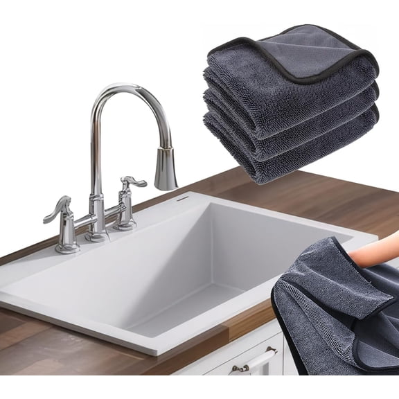 RuWeoMaa Shiny Wipes Cleaning Cloths,3pcs Shiny Bath Drying Towels,Shower Doors Drying Towels,11.8in Streak Free Glass Window Car Mirror Super Absorben Microfiber Cleaning Cloths