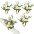 thumbnail image 1 of RuWeoMaa Spring Napkin Rings,Easter Egg Napkin Rings,Floral Napkin Rings,Greenery Napkin Rings Napkin Rings Set for Easter Decoration Dinner Weddings Parties (4pcs), 1 of 7