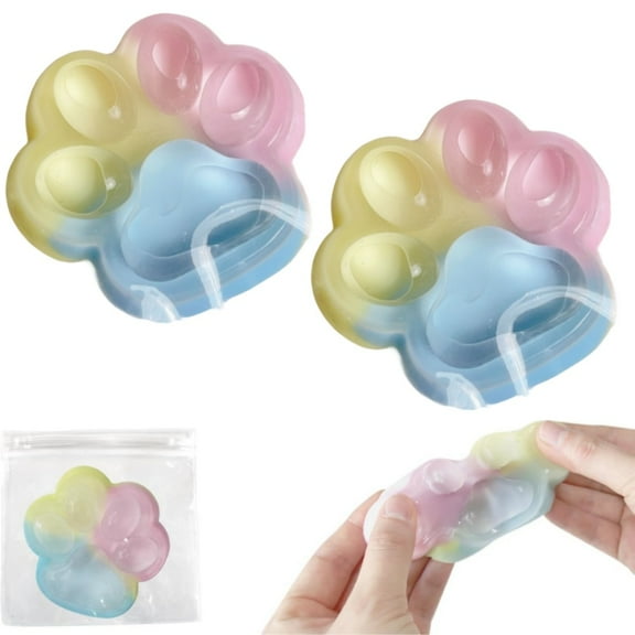 RuWeoMaa Squishy Cat Paw Squeeze Toys,Mochi Squishy Cat Paw Sensory Toys,Fidget Toys Squishy Novelty Things for Anxiety & Relaxation,Suitable for Teenage Adults,Colorful
