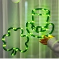 thumbnail image 1 of RuWeoMaa St Patricks Day Decorations Shamrock Neon Lights, Green Decor Clover Window Lights, Batteries Powered St. Patrick's Day LED Lighted Shamrocks for Party Wall Bedroom Indoor Outdoor, 1 of 9