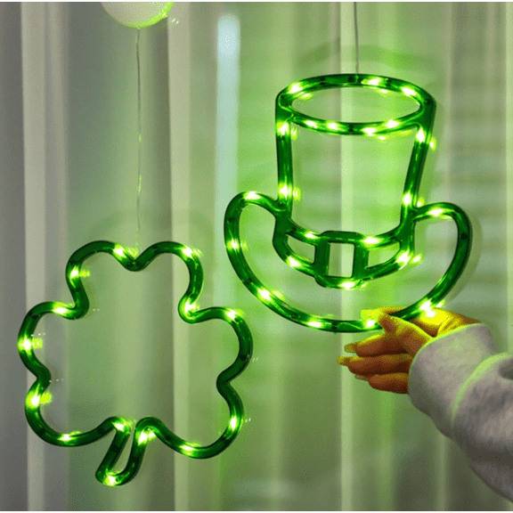 RuWeoMaa St Patricks Day Neon Sign Hat Wall Decor LED Neon Light for Room Window Lights St Patrick's Day Party Home Bar Decoration