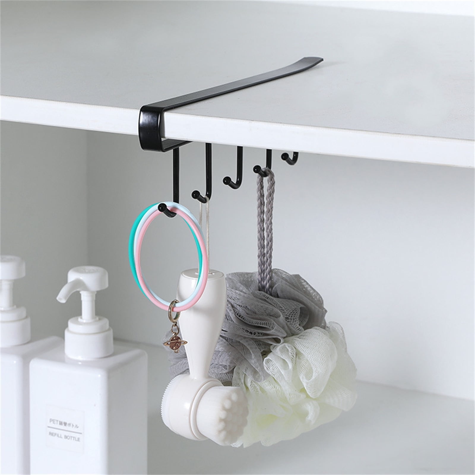 RuWeoMaa Under Hanger Rack Kitchen Paper Roll Towel Hanger Rack