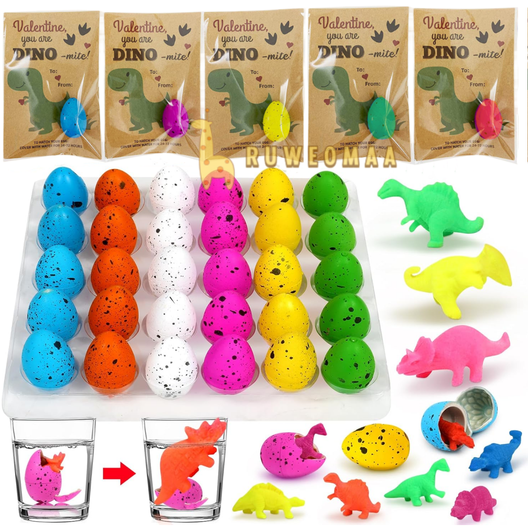 RuWeoMaa Valentines Day Gifts for Kids, Hatching Dinosaur Eggs Cards ...