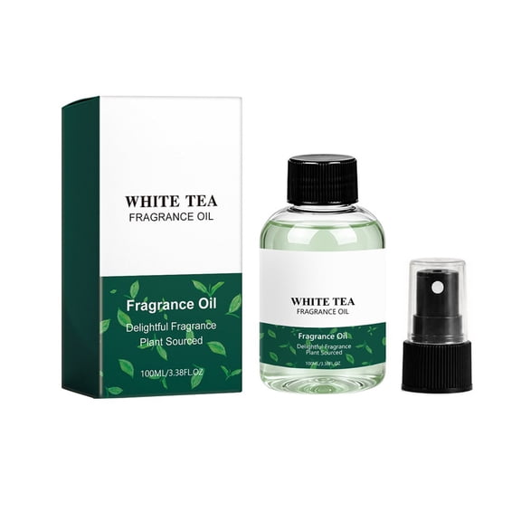 RuWeoMaa White Tea Diffuser Oil, Plant Scented Essential Oil, Long Lasting Aroma White Tea Fragrance Oil for Home Bedroom Bathroom Living Room, 100ml/3.38fl oz