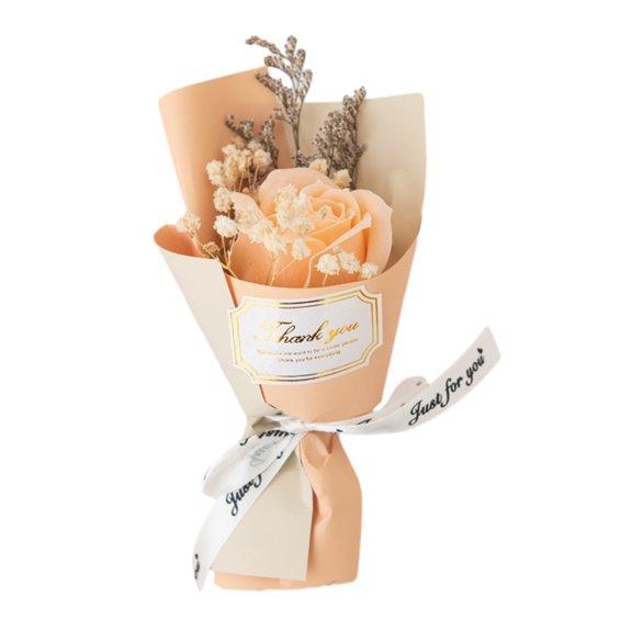 Ruanlalo 1/2Pcs Mini Fake Rose Sunflower Bouquet Handcrafted Soap Flower Petals Artificial Floral Decoration Valentine's Day Anniversary Birthday Romantic Gift for Women Wife Mother