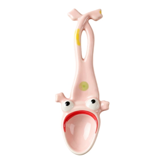 Ruanlalo 1/2Pcs Ugly Big Mouth Frog Ceramic Spoon Long Leg Frog Spoon Mixing Tool Humorous Kitchen Tabletop Accessory