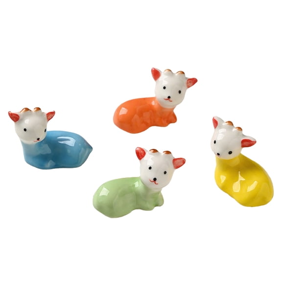 Ruanlalo 1/4Pcs Ceramic Lamb Chopstick Rest Sheep Dinner Chopsticks Spoons Forks Stand Animal Tableware Holder Rack Kitchen Dining Table Decoration