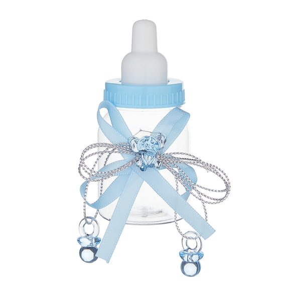 Ruanlalo 1/6/12Pcs Mini Milk Bottle Candy Box with Rhinestone Bear Ribbon Bow Sweets Goodies Treat Storage Jar Baby Shower Party Favors