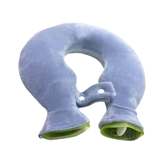 Ruanlalo 1.8L U-Shaped Hot Water Bottle Neck Shoulder Pain Relief Leak-proof PVC Hot Water Bag with Fleece Cover Hot Cold Therapy Neck Warmer Bag