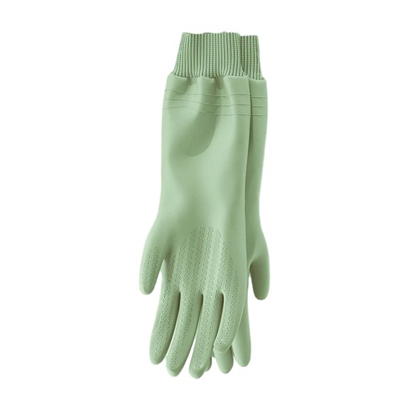 Ruanlalo 1 Pair Housework Gloves Elastic Textured Cuffs Prevent Water Backflow Cleaning Gloves Grease Removing Gloves