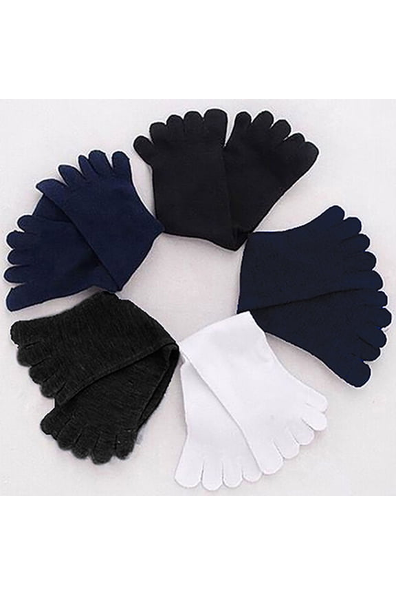 1 Pair Men's Autumn Winter Warm Thermal Casual Sports Soft Toe Socks Fingersocks Light Gray