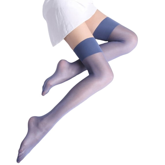 Ruanlalo 1 Pair Women Stickings Ultra-thin See-through Thigh Length High Elasticity Anti-slip Skinny Soft Breathable Glossy Women Long Socks