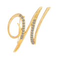 thumbnail image 1 of Ruanlalo 1 Pc Fashion Unisex Rhinestone English Letters Alphabet A-Z Brooch Pin Ornament Golden W, 1 of 6