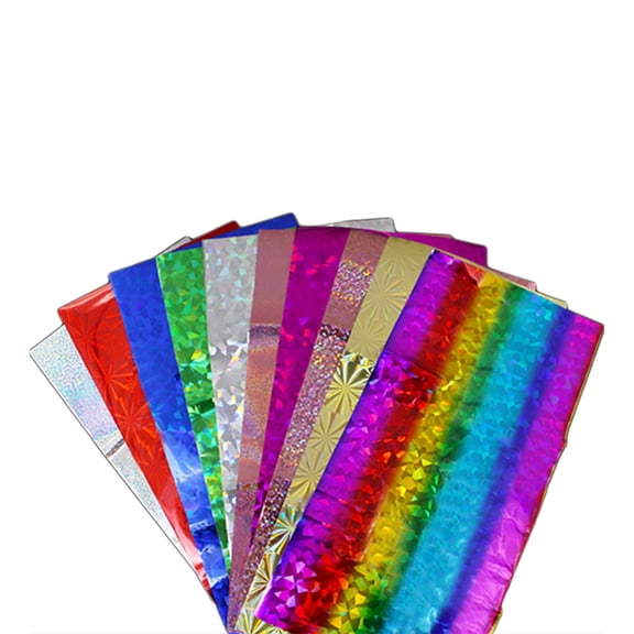 Ruanlalo 10 Pcs/Set Glitter Nail Art DIY Transfer Foil Sticker DIY Manicure Tip Decor