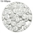 thumbnail image 1 of Ruanlalo 100 Pcs Button Assorted Candy Color Round DIY Crafts Children's Manual Button for Clothes #13 White, 1 of 6