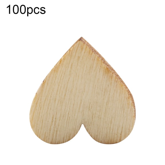 Ruanlalo 100 Pcs Wood Love Heart Shape Buttons Table Scatter Craft DIY Wedding Decor