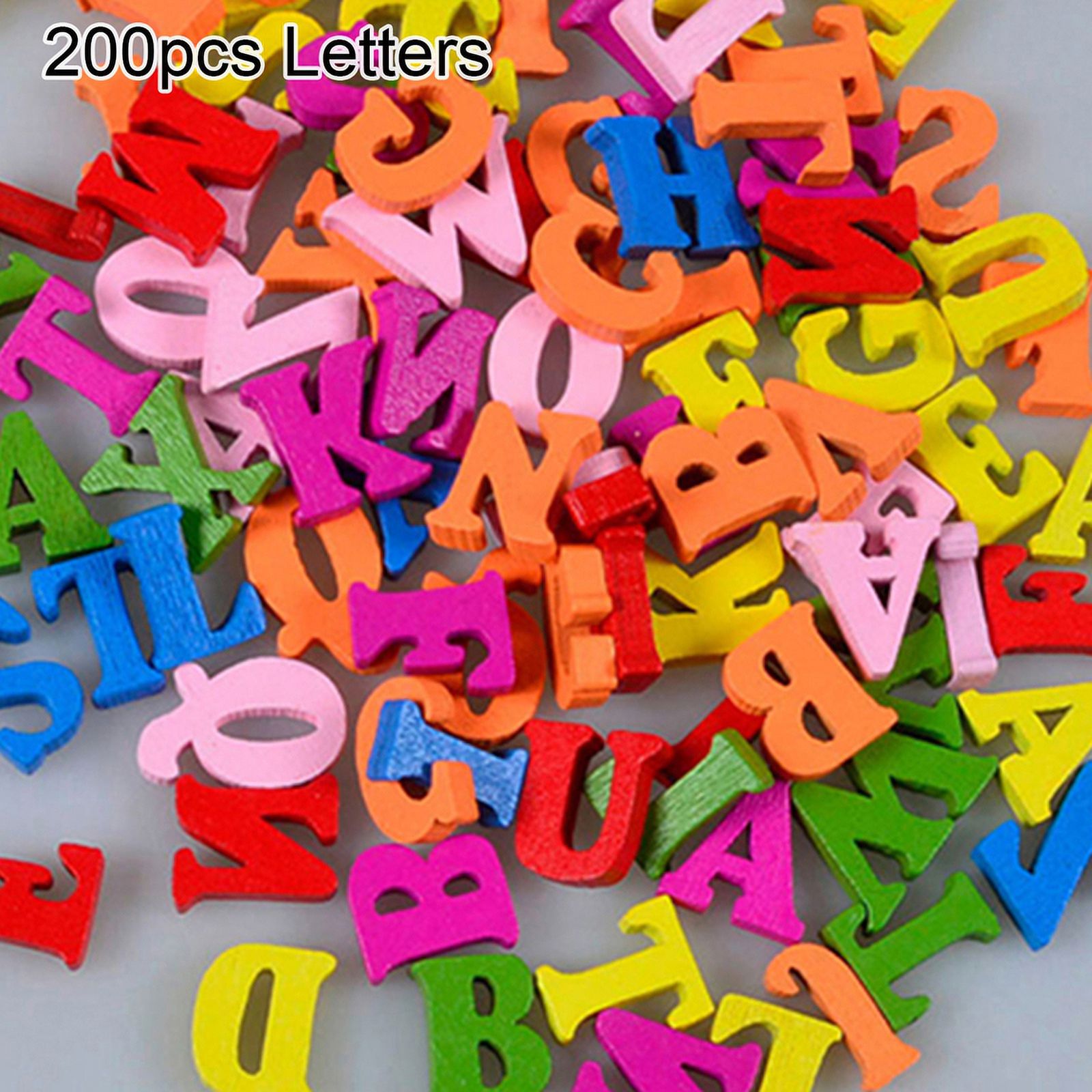 Ruanlalo 100Pcs Colorful Letters Numbers Wooden Flatback Embellishments ...