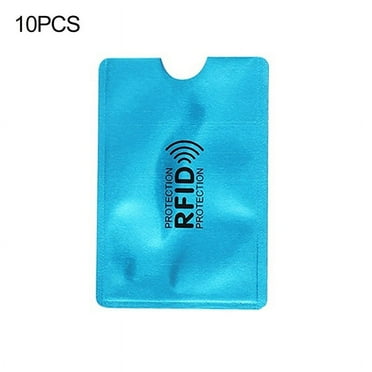 Ruanlalo 10Pcs Aluminium RFID Blocking Card Holder Case Anti-theft Protective Sleeve Blue