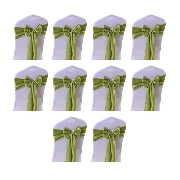 Ruanlalo 10Pcs Chair Back Flower Satin Chair Tie Bow DIY Bow Tying Banquets Parties Weddings Decoration Chair Styling Accessories