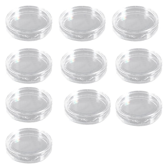 Ruanlalo 10Pcs Clear Transparent Plastic Round Coin Capsule Collecting Storage Box Case Holder 23mm