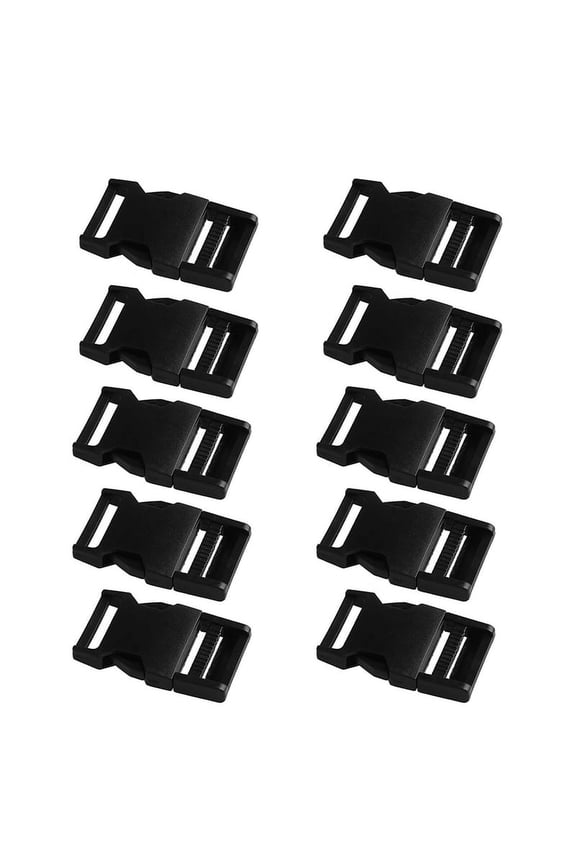 10Pcs Clips Buckles Simple Thicker Convenient Colorful Plastic Buckles for Lanyards Black