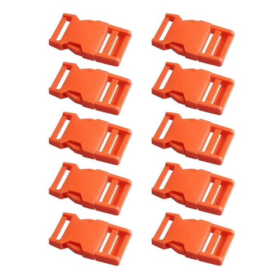 Ruanlalo 10Pcs Clips Buckles Simple Thicker Convenient Colorful Plastic Buckles for Lanyards Orange