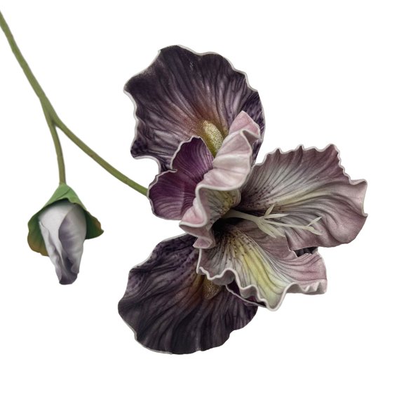 Ruanlalo 18" Artificial Iris Flower Real Touch Fake Bouquet with Flower Bud for Home Table Centerpiece Wedding Floral Arrangement