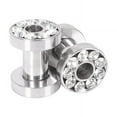 thumbnail image 1 of Ruanlalo 1Pair Rhinestone Stainless Piercing Ear Tunnels Plugs Gauges Ear Stretching Kits 10, 1 of 6