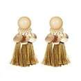 thumbnail image 1 of Ruanlalo 1Pair Women Bohemian Tassels Sequins Ear Stud Dangle Earrings Banquet Jewelry Yellow, 1 of 6