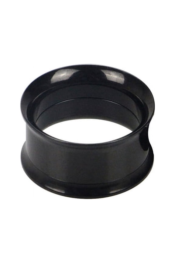 1Pc Ear Expander Solid Color Skin-friendly Stainless Steel Double Flared Ear Gauges for Men Women Black 18mm