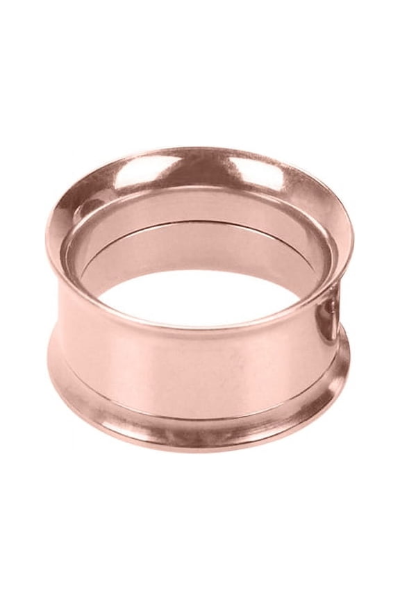 1Pc Ear Expander Solid Color Skin-friendly Stainless Steel Double Flared Ear Gauges for Men Women Rose Gold 25mm